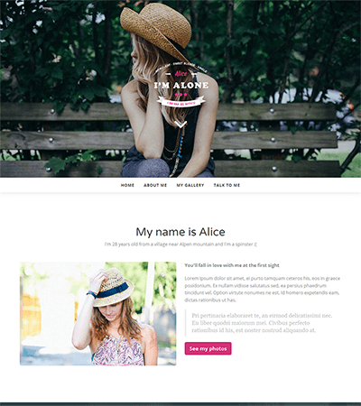 Free HTML Bootstrap template – Lonely